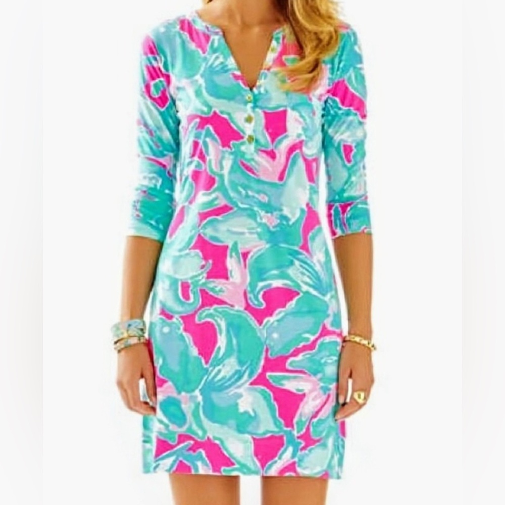 Lilly Pulitzer Alessia Tropical Pink Cotton Dress - XS